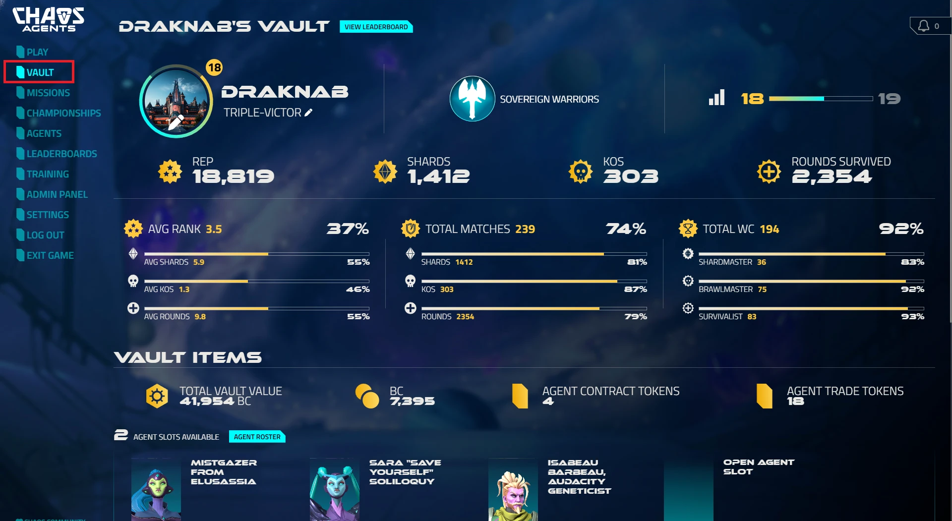 Screenshot of the Broker Vault